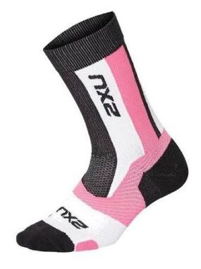 2XU VECTR LIGHT CUSHION CREW COMPRESSION SOCKS PINK XL NEW